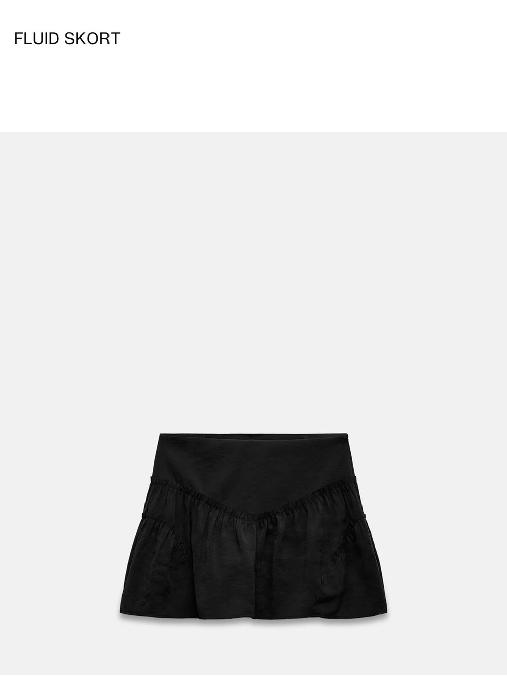 ZARA Black High-Waist fluid Skort